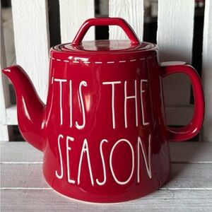 Rae Dunn Red Festive Teapot